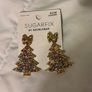 Christmas tree bow topper earrings